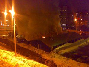 На пожаре в строительных бараках Ижевска обошлось без жертв