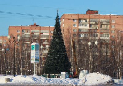 На Центральной площади Ижевска появилась елка