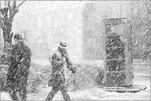 Снегопад парализовал движение в Ижевске