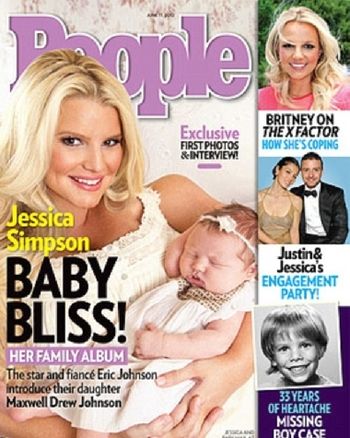 Джессика Симпсон снялась для обложки журнала с новорожденной дочкой
