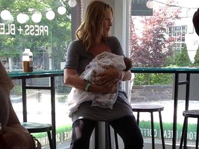 Фото: Ума Турман  сбежала из роддома вместе с новорожденной дочкой 