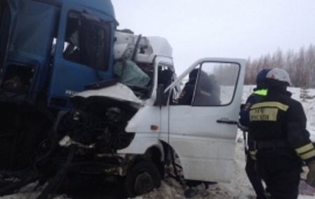 На 666 километре трассы в ДТП микроавтобуса и грузовика погибли 9 человек