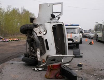Четыре человека пострадали в перевернувшемся «УАЗике» в Удмуртии