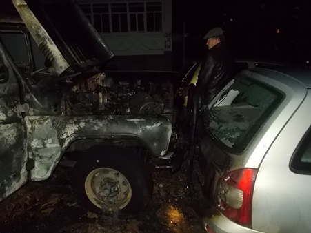 4 автомобиля сгорели ночью в Ижевске 