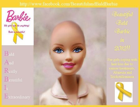 Кукла  Барби впервые  появится лысой для девочек после химиотерапии