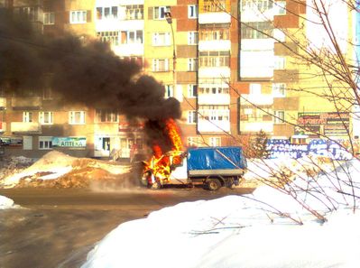 В центре Ижевска сгорела «Газель»