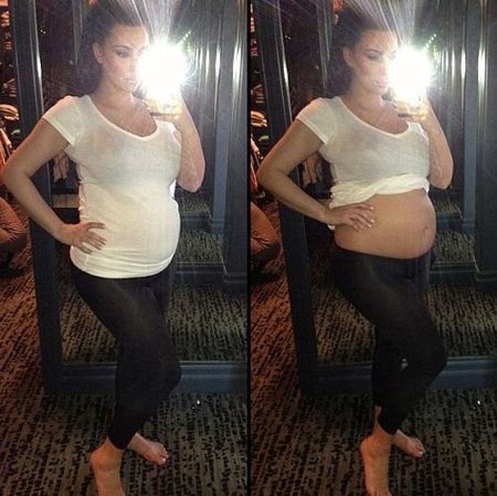 Ким Кардашьян показала настоящий беременный живот