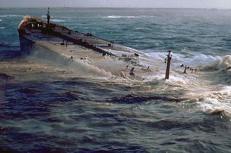 Близ Японии затонул танкер с тысячей тонн ядохимикатов на борту