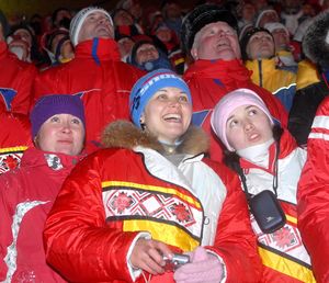 Фейерверк для победителей зимней сельской олимпиады в Удмуртии