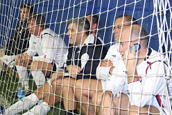 Футбольная команда Госсовета УР: Валерий Бузилов, Виктор Жидков, Александр Соловьев и Андрей Маркин