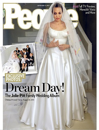 Свадебное платье Анджелины Джоли украсили детские рисунки
