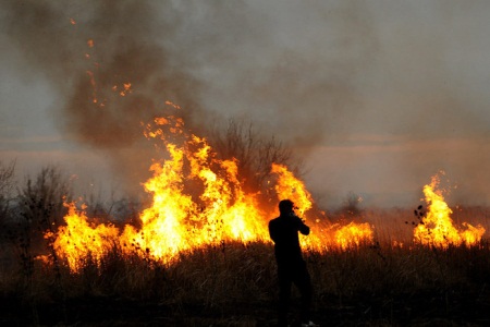 Возгорания сухой травы в Удмуртии происходят ежедневно 