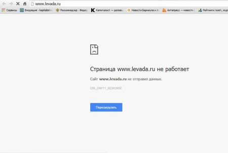 Сайт Левада-Центра "упал" после сообщения о снижении рейтинга Путина