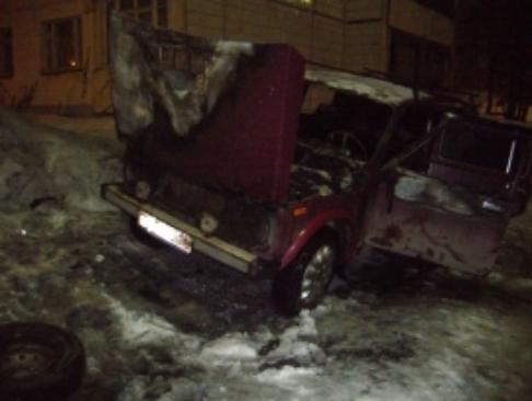 В ночь на воскресенье в Ижевске сгорел автомобиль