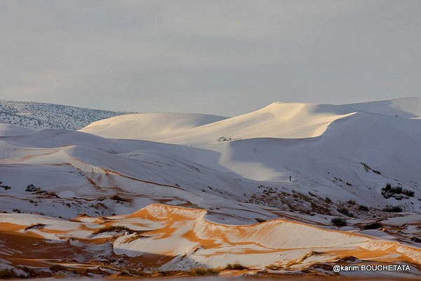 В пустыне Сахара второй год подряд выпал снег