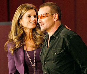 Бывшую  жену Шварценеггера утешил лидер группы U2 Боно