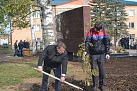 Удмуртские чиновники и депутаты высадили деревья в новом севере Победы в Шаркане