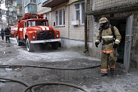 Дом полыхал открытым пламенем в Ижевске