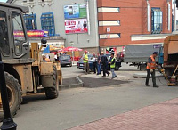 Провал напротив цирка в Ижевске залатали