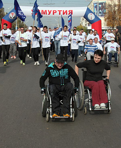 В забеге приняли участие инвалиды