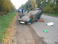 Легковушка перевернулась в Балезинском районе