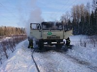 На автодороге «Ува-Ижевск» сгорел грузовик