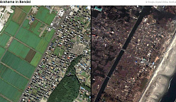 Со спутника видно, как выглядела Япония до и после