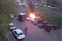 В Ижевске салон «семерки» полностью сгорел